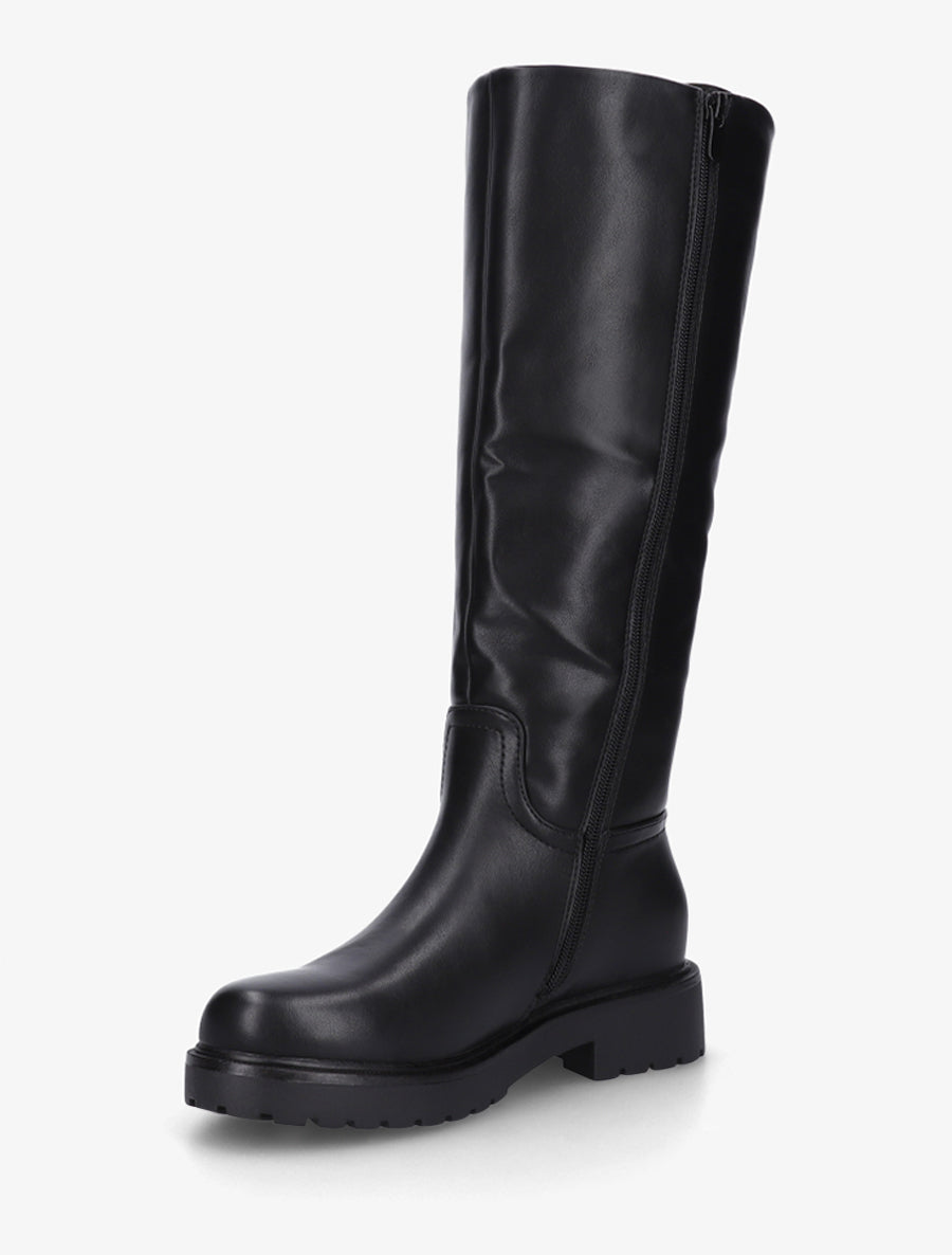 Bottes simili à semelle crantée - Noir - 3