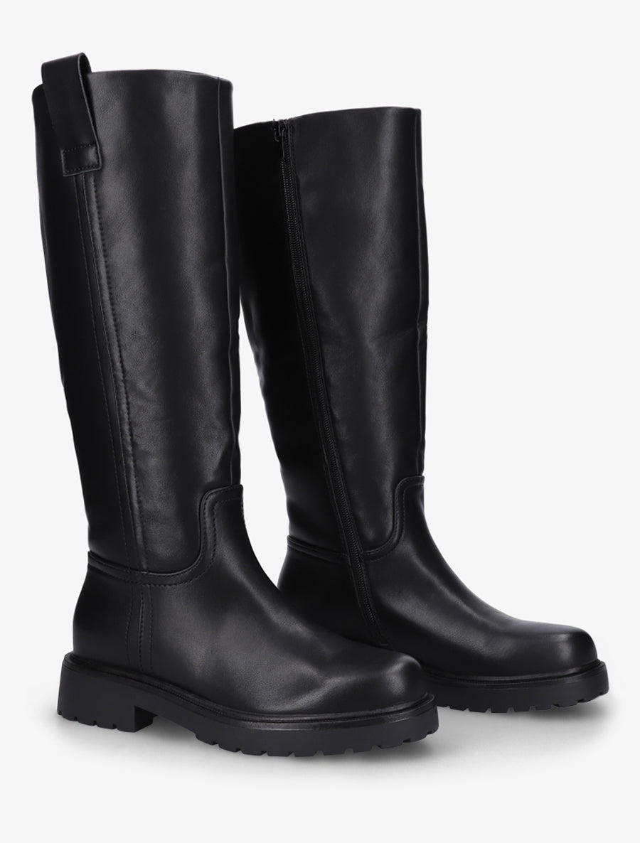 Bottes simili à semelle crantée - Noir - 4