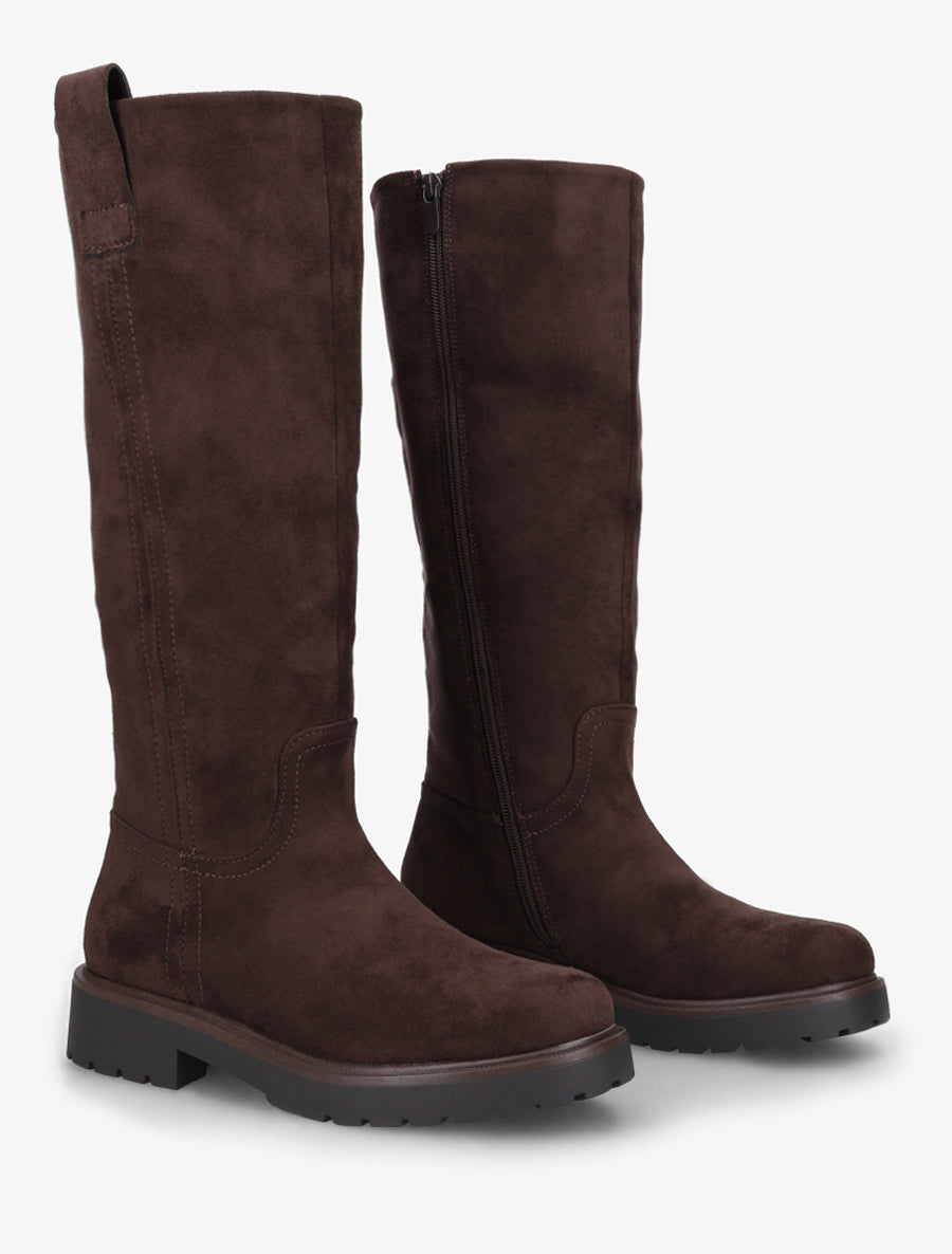 Bottes suédine à semelle crantée - Marron - 4