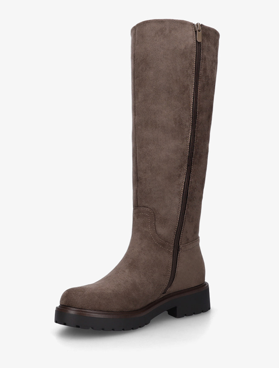 Bottes suédine à semelle crantée - Taupe foncé - 3