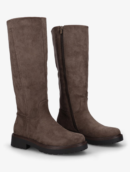 Bottes suédine à semelle crantée - Taupe foncé - 4