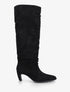 Bottes plissées en suédine à enfiler - Noir - 1