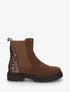 Bottines en suédine à contrefort pailleté - Marron - 1