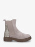 Bottines en suédine à contrefort pailleté - Gris clair - 1