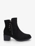 Bottines en suédine à talon - Noir - 1