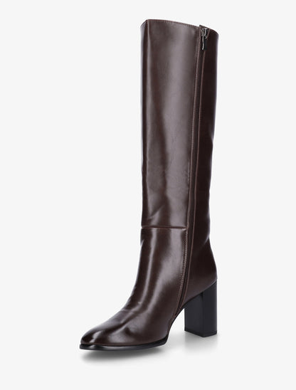 Bottes à talon simili classiques - Chocolat - 3