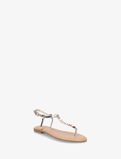 Nu-pieds bride en T à bijoux - Or - 2