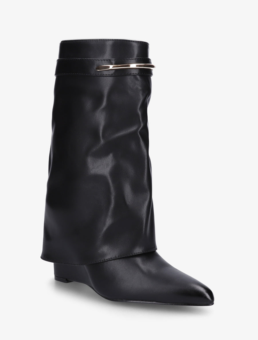 Bottines fourreau avec sangle à empiècement métallique - Noir - 2