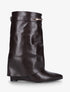 Bottines fourreau avec sangle à empiècement métallique - Chocolat - 1