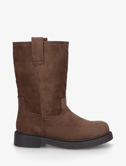 Bottines montantes en suédine - Marron - 1