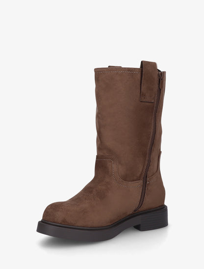 Bottines montantes en suédine - Marron - 3