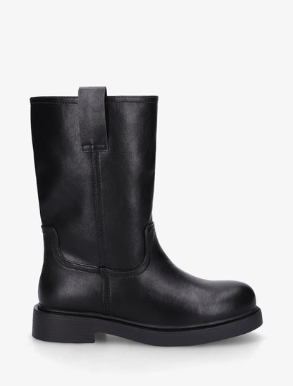 Bottines montantes en simili - Noir - 1