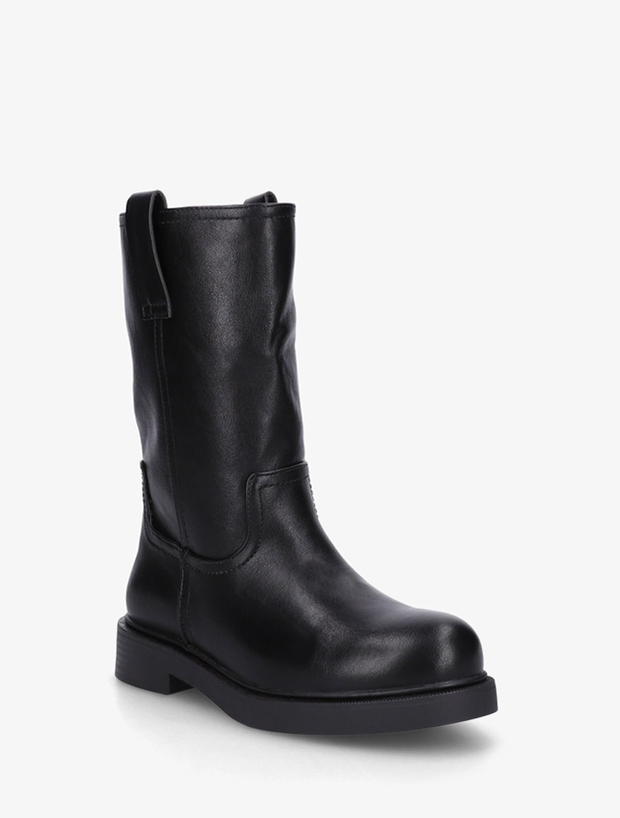Bottines montantes en simili - Noir - 2