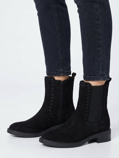 Chelsea-Stiefeletten aus Wildlederimitat - Schwarz