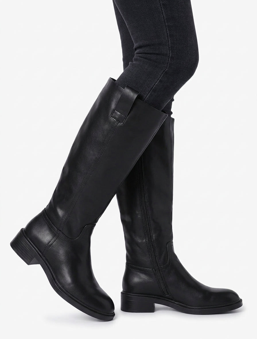 Reitstiefel aus Kunstleder - Schwarz