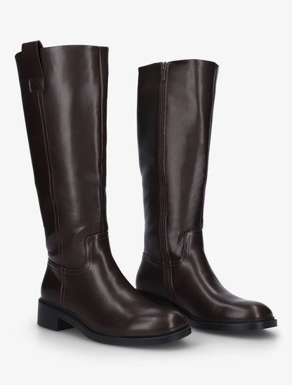 Bottes cavalières en simili - Marron - 4