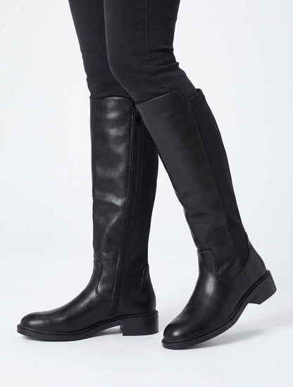 Stiefel aus zweifarbigem Material - Schwarz
