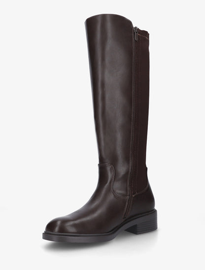 Bottes bimatière unies - Marron - 3