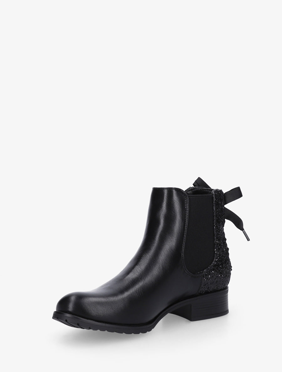 Bottines élastiquées à contrefort pailleté - Noir - 3