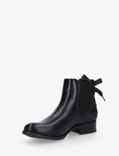 Bottines élastiquées à contrefort pailleté - Noir - 3
