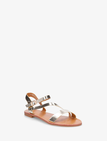 Nu-pieds en simili bride en biais - Or - 3