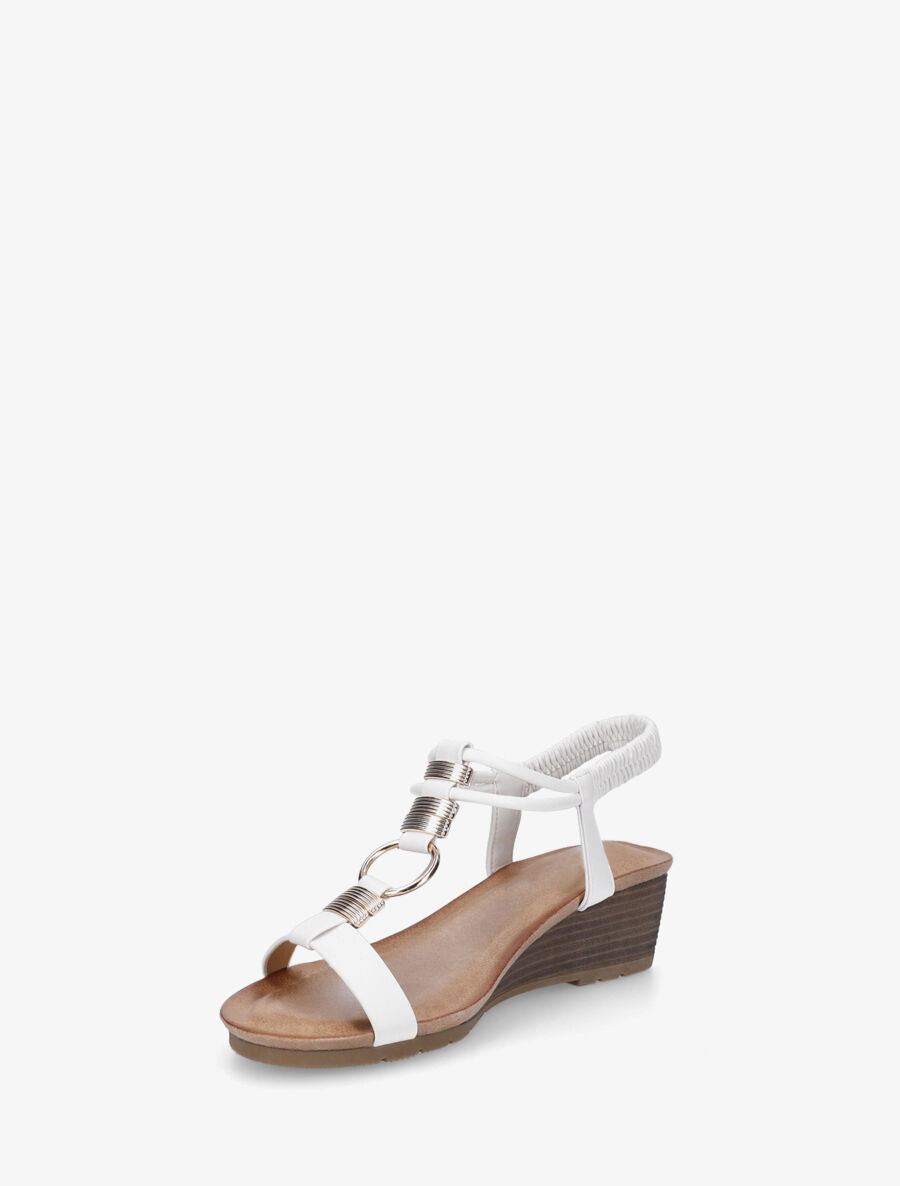 Sandales compensées à bijoux - Blanc - 3