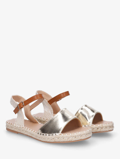 Nu-pieds basiques style espadrille - Or - 4