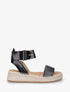 Sandales style espadrille à bride épaisse - Noir - 5