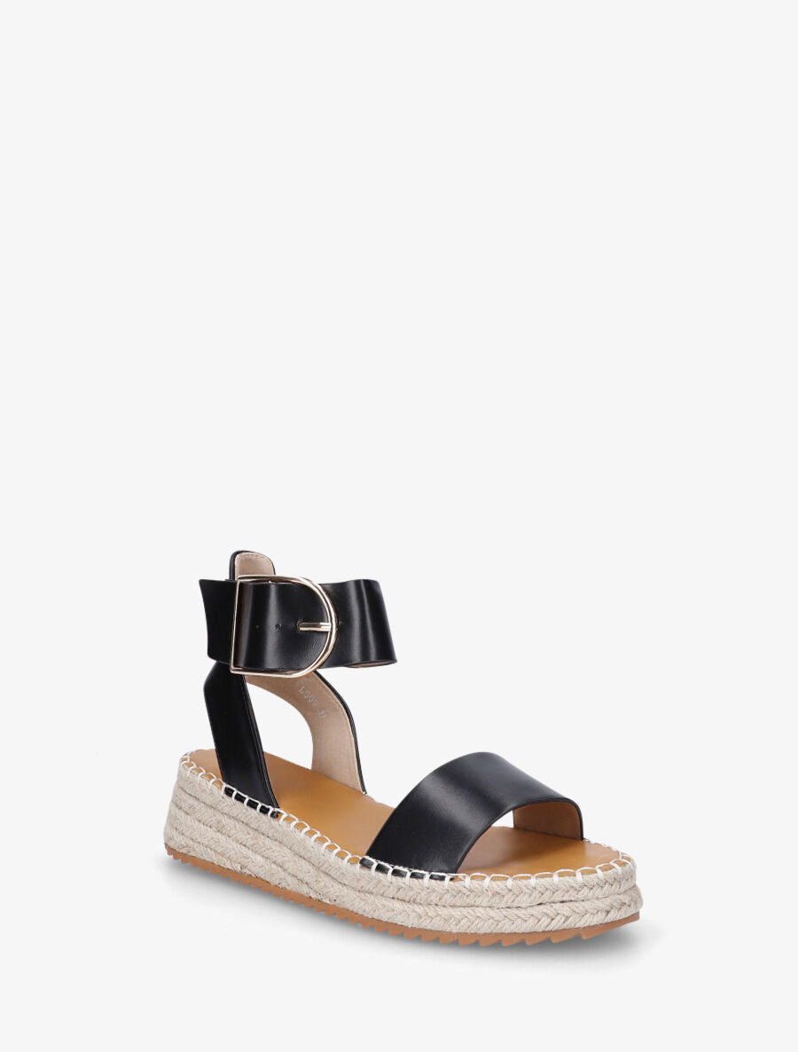 Sandales style espadrille à bride épaisse - Noir - 2