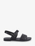 Nu-pieds en simili à boucle métallique - Noir - 5
