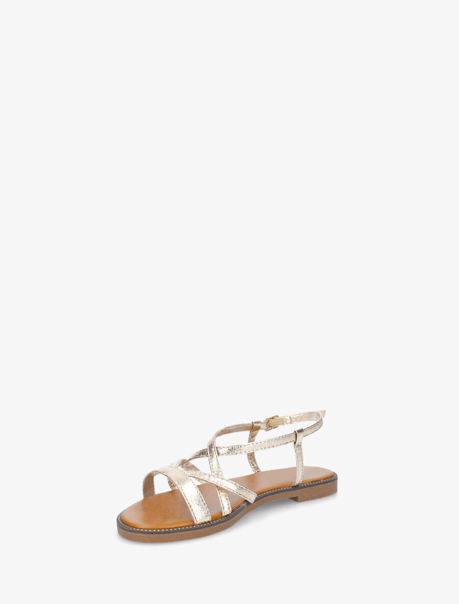 Nu-pieds multibrides en simili nacré - Or - 4
