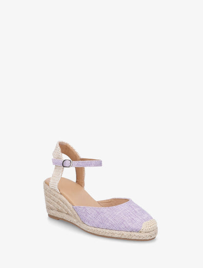 Espadrilles mi-hautes en tissu - Lilas - 2