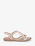 Nu-pieds croisés en suédine avec tresse - Rose - 1