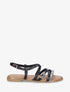 Nu-pieds multi-lanières simili et python - Noir - 1