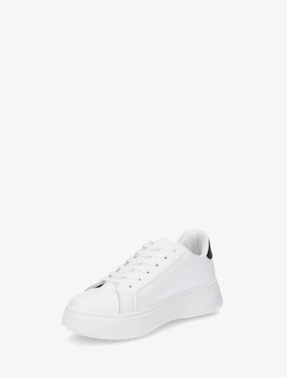 Baskets en simili empiècement fantaisie - Noir/blanc - 3