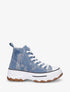 Tennis en toile à semelle épaisse - Bleu denim - 1