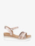 Sandales compensées croisées à paillettes - Rose gold - 5