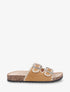 Claquettes effet osier à double boucle - Camel - 1