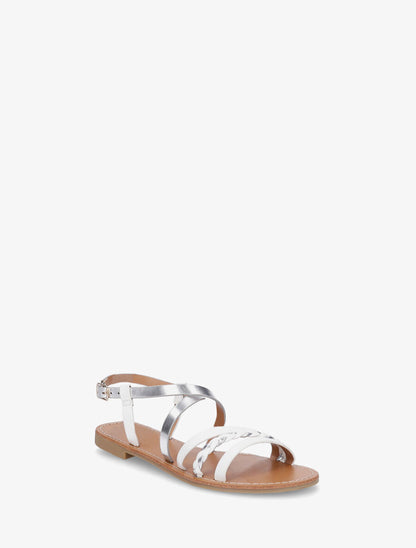 Nu-pieds multi bride et tresse - Blanc - 2