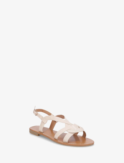 Nu-pieds entrelacés en simili - Beige - 2