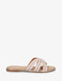 Mules plates tressée à strass - Beige - 1