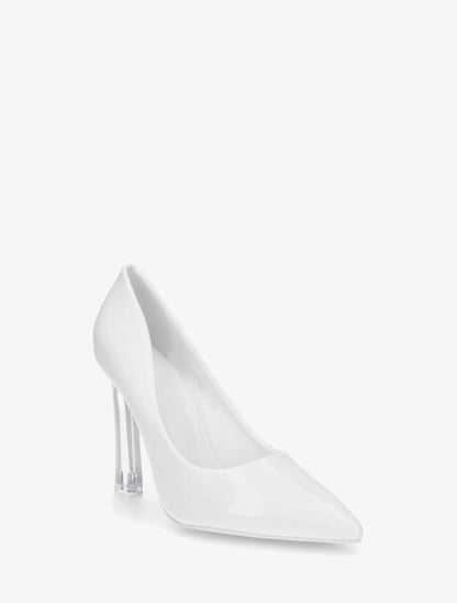 Escarpins pointus à talon aiguille en plexiglass - Blanc - 2
