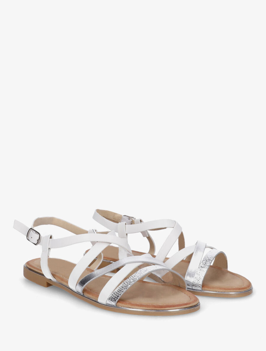Nu-pieds à brides fantaisies croisées - Blanc - 4