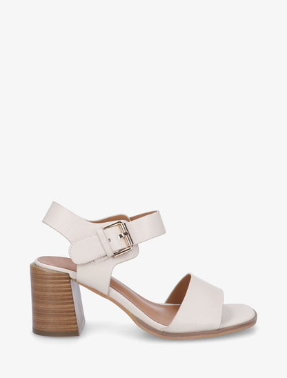 Sandales à talon en simili - Beige - 5