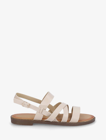Nu-pieds à brides croisées - Beige - 1