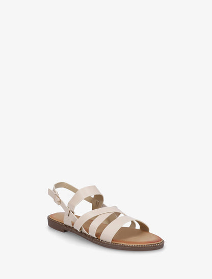 Nu-pieds à brides croisées - Beige - 2