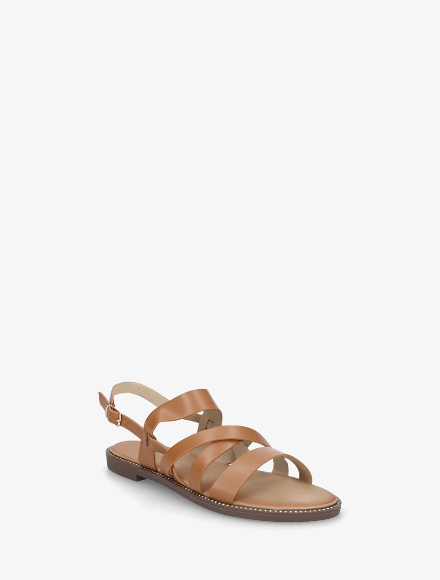 Nu-pieds à brides croisées - Camel - 2