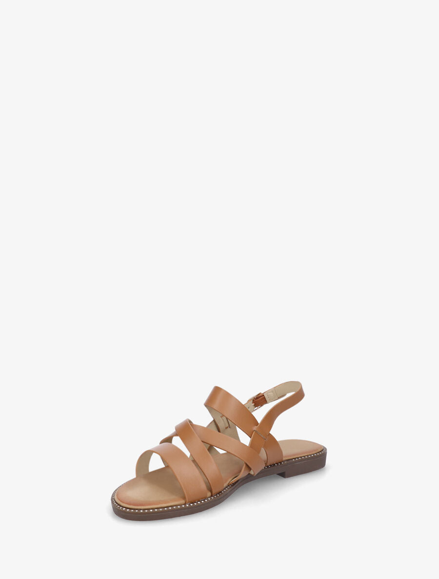Nu-pieds à brides croisées - Camel - 3