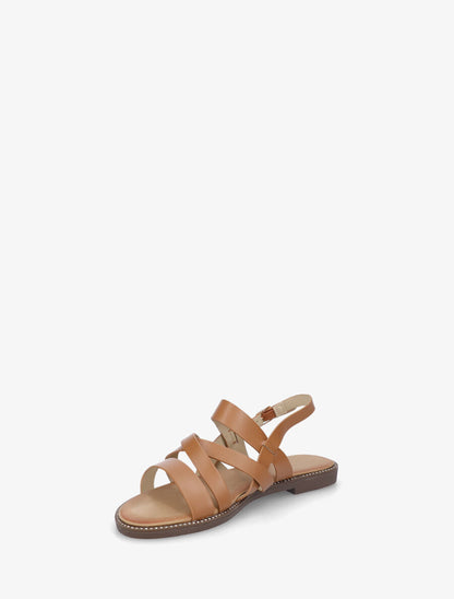 Nu-pieds à brides croisées - Camel - 3