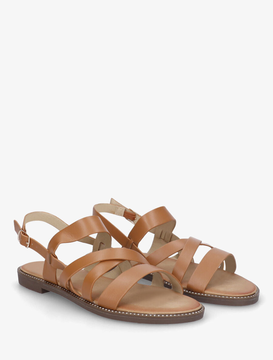 Nu-pieds à brides croisées - Camel - 4